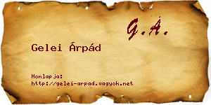Gelei Árpád névjegykártya